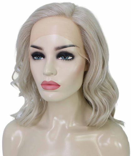 Light Silver Grey synthetic swiss lace front wigs