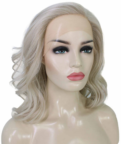 Light Silver Grey synthetic swiss lace front wigs