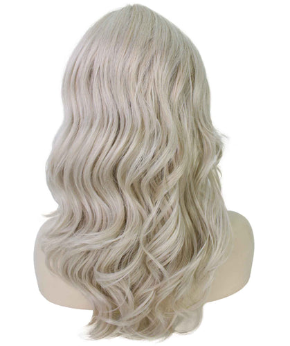Light Silver Grey synthetic swiss lace front wigs