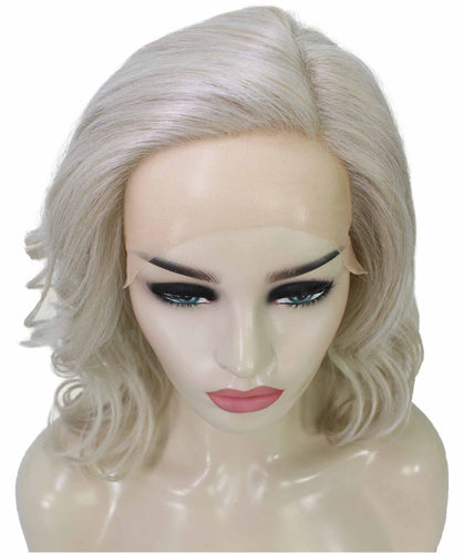 Light Silver Grey synthetic swiss lace front wigs