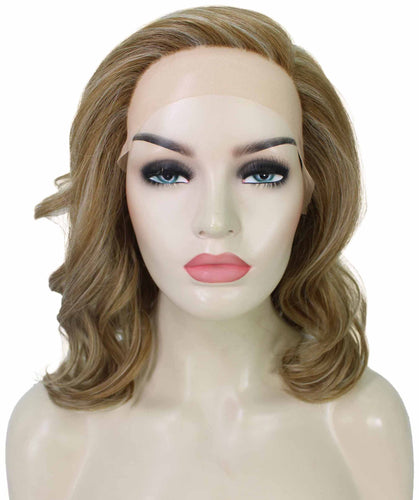 Light Blonde with Blonde Highlight synthetic swiss lace front wigs