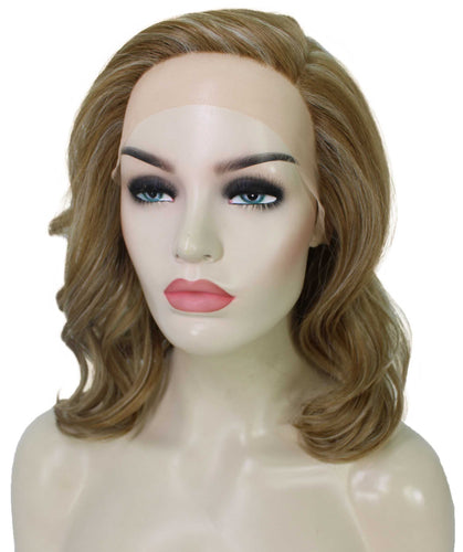 Light Blonde with Blonde Highlight synthetic swiss lace front wigs