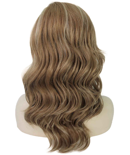 Light Blonde with Blonde Highlight synthetic swiss lace front wigs