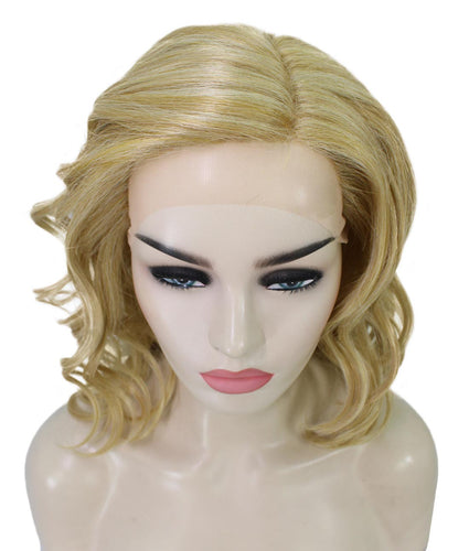 Strawberry Blonde synthetic swiss lace front wigs