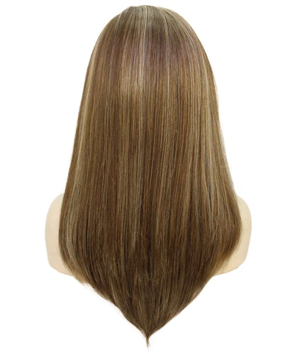 Honey Blonde with Light Brown Highlight swiss lace front wig