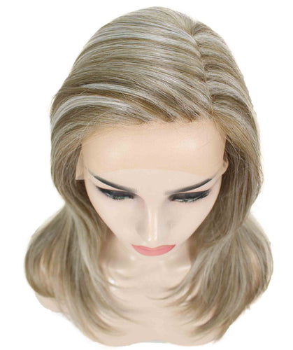 Ash Brown with Silver Grey Frost swiss lace front wig