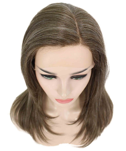 Grey with Golden Blonde swiss lace front wig