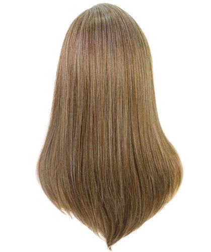 Grey mixed with Light Brown swiss lace front wig