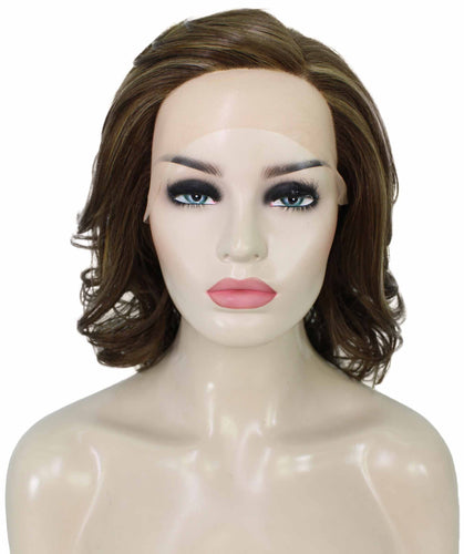 Light Brown with Blonde Highlight Front (Front) swiss lace wig