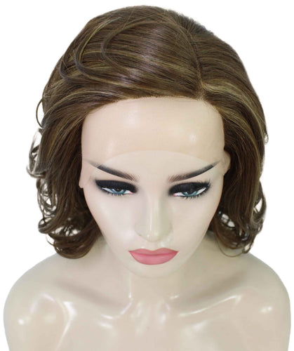 Light Brown with Blonde Highlight Front (Front) swiss lace wig