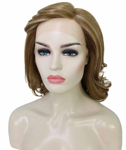 Light Aurburn with Bld Highlight Front swiss lace wig