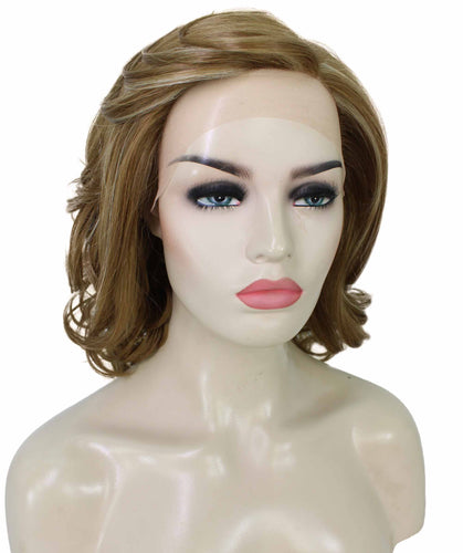 Light Aurburn with Bld Highlight Front swiss lace wig