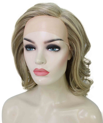 Honey Blonde with Light Brown Highlight swiss lace wig