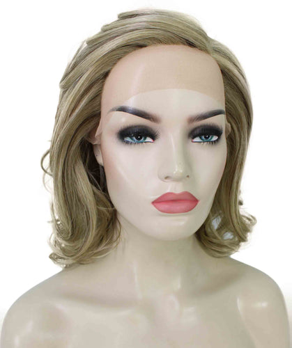 Honey Blonde with Light Brown Highlight swiss lace wig