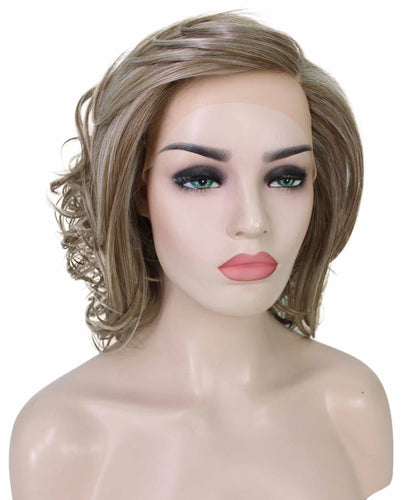Ash Brown with Silver Grey Frost swiss lace wig