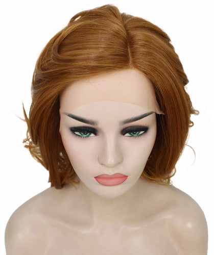 Medium Auburn with Light Aurburn Tips swiss lace wig