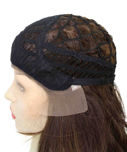 Chestnut Brown with Light Brown Highlight swiss lace wig cap