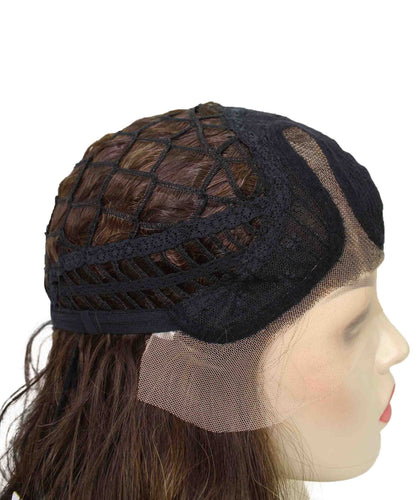 Chestnut Brown with Light Brown Highlight swiss lace wig cap