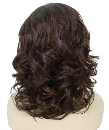 Chestnut Brown with Light Brown Highlight swiss lace wig