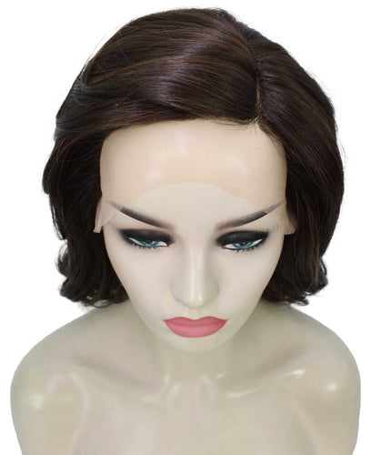 Chestnut Brown with Light Brown Highlight swiss lace wig