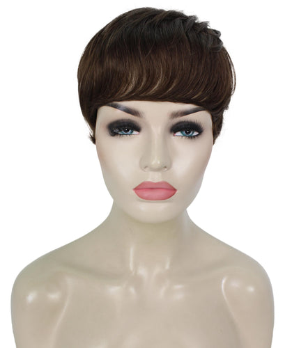 Medium Brown monofilament wig