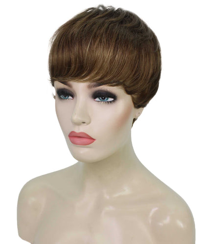 Light Brown with Blonde Highlight Front (Front) monofilament wig