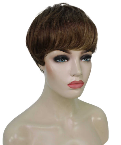 Light Brown with Blonde Highlight Front (Front) monofilament wig