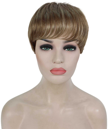 Light Aurburn with Bld Highlight Front  monofilament wig