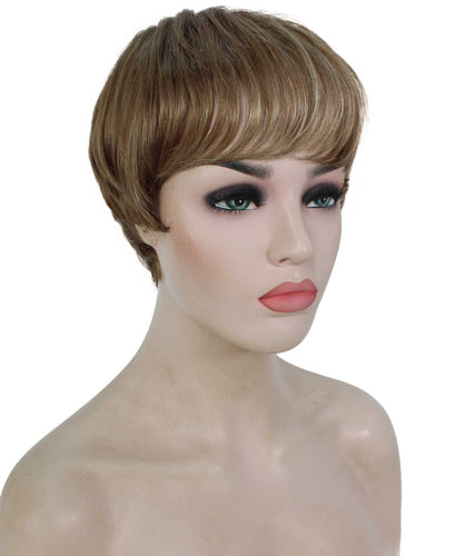 Light Aurburn with Bld Highlight Front monofilament wig