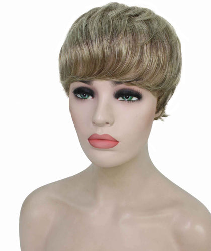 Honey Blonde with Light Brown Highlight monofilament wig
