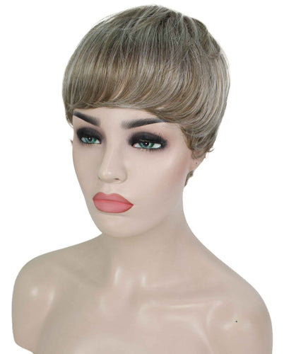 Ash Brown with Silver Grey Frost monofilament wig