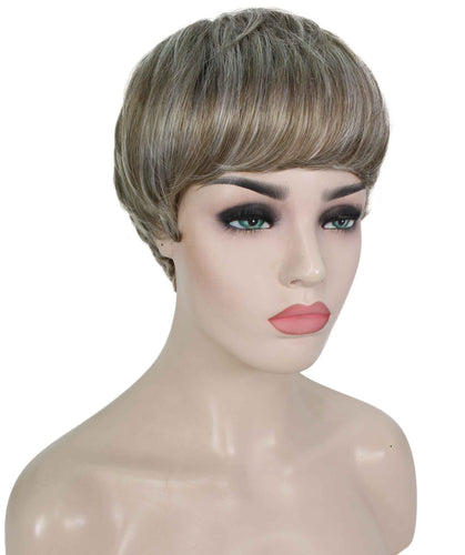Ash Brown with Silver Grey Frost monofilament wig