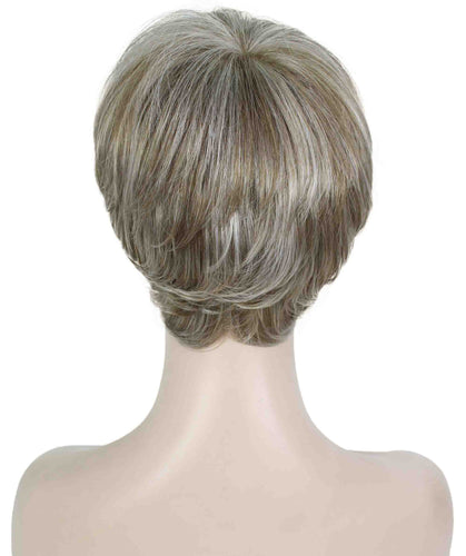 Ash Brown with Silver Grey Frost monofilament wig