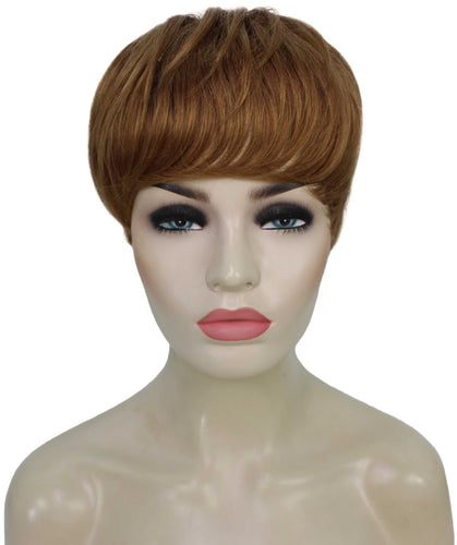 Medium Auburn with Light Aurburn Tips monofilament wig