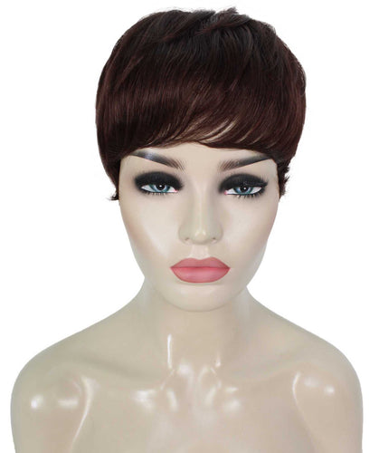 Dark Auburn monofilament wig