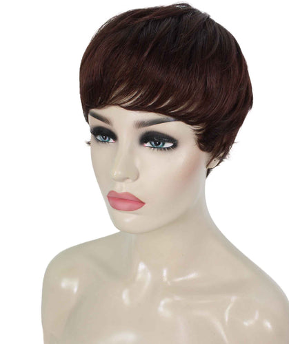 Dark Auburn monofilament wig