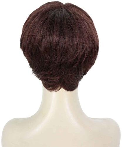 Dark Auburn monofilament wig