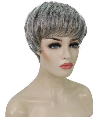 Salt & Pepper Grey monofilament wig