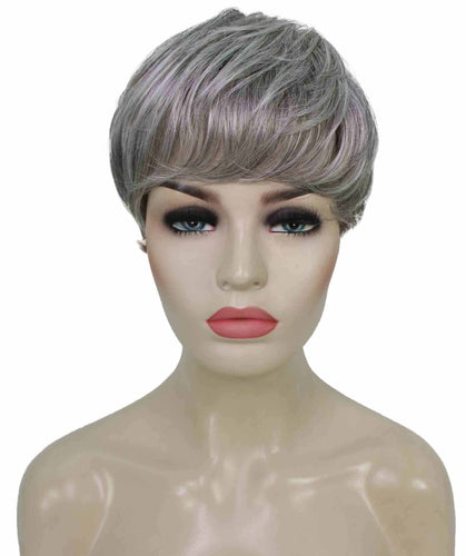 Salt & Pepper Grey with Silver Grey HL Front monofilament wig