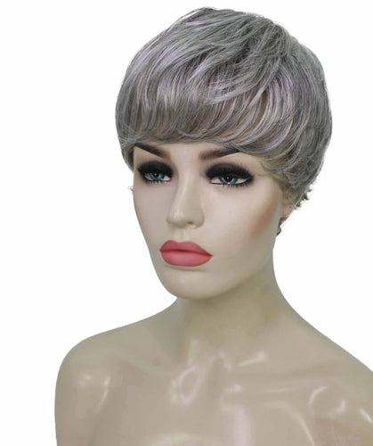 Salt & Pepper Grey with Silver Grey HL Front monofilament wig