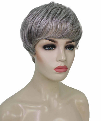 Salt & Pepper Grey with Silver Grey HL Front monofilament wig