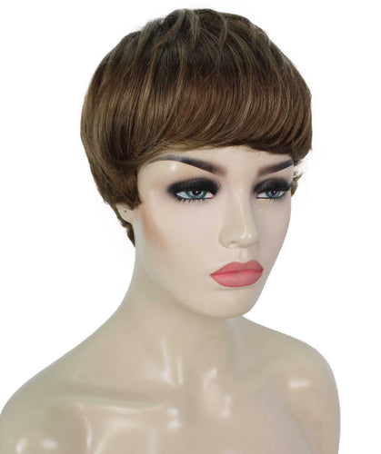 Light Brown with Blonde Highlight Front monofilament wig