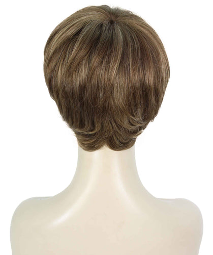 Light Brown with Blonde Highlight Front monofilament wig