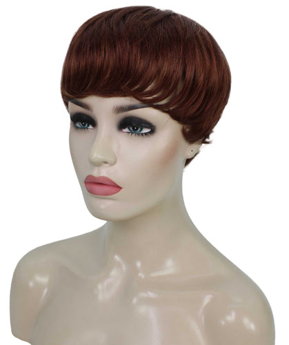 Bright Auburn mixed with Dark Auburn monofilament wig