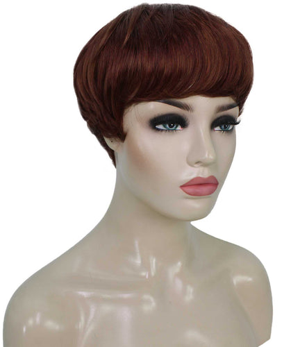 Bright Auburn mixed with Dark Auburn monofilament wig