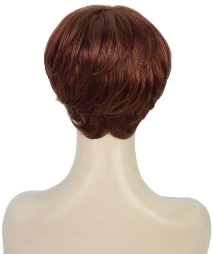 Bright Auburn mixed with Dark Auburn monofilament wig