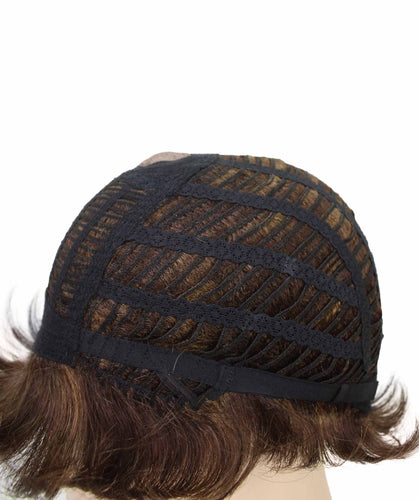 Chestnut Brown with Light Brown Highlight monofilament wig cap