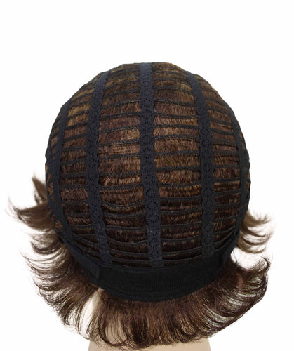 Chestnut Brown with Light Brown Highlight monofilament wig cap