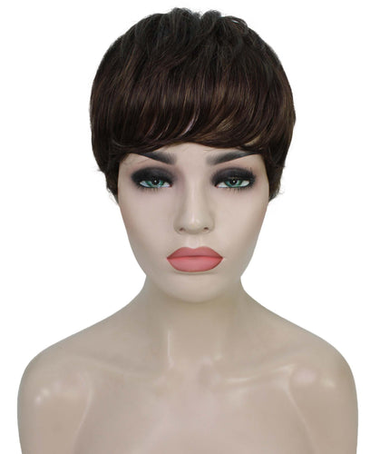 Chestnut Brown with Light Brown Highlight monofilament wig