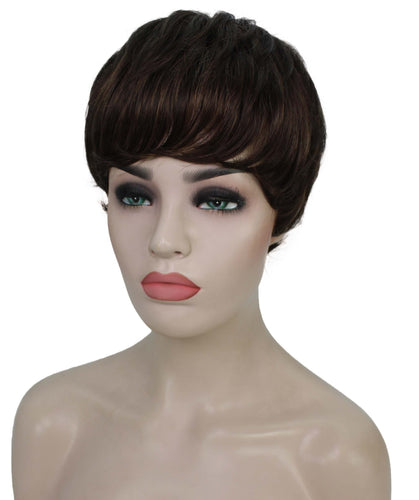 Chestnut Brown with Light Brown Highlight monofilament wig